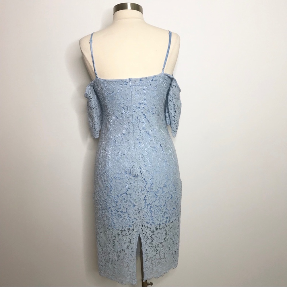 Bardot Karlie Lace Dress Sky Blue Cold Shoulder 8 - Picture 4 of 8